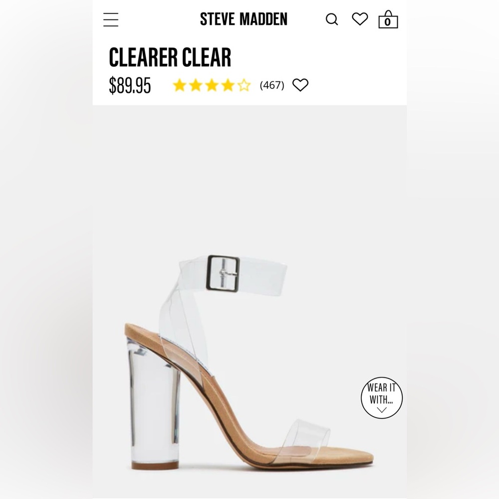 Steve Madden Clearer Clear Heels—Size 8.5